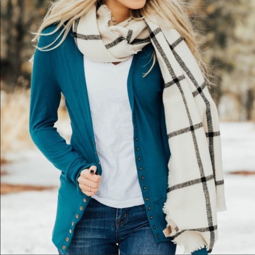 🎉LAST ONE 🎉 Teal Snap Front Sweater